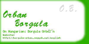 orban borgula business card